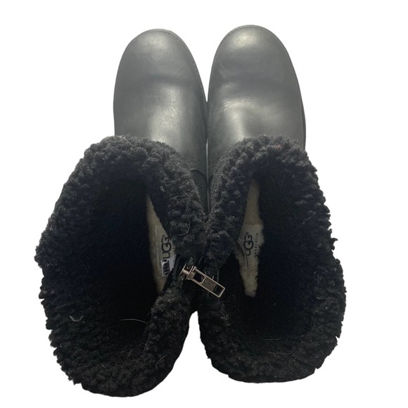 UGG Women Blayre II Shearling Genuine Cuff Suede Boots 1008220 - Black sz. 9.5 - Picture 12 of 14